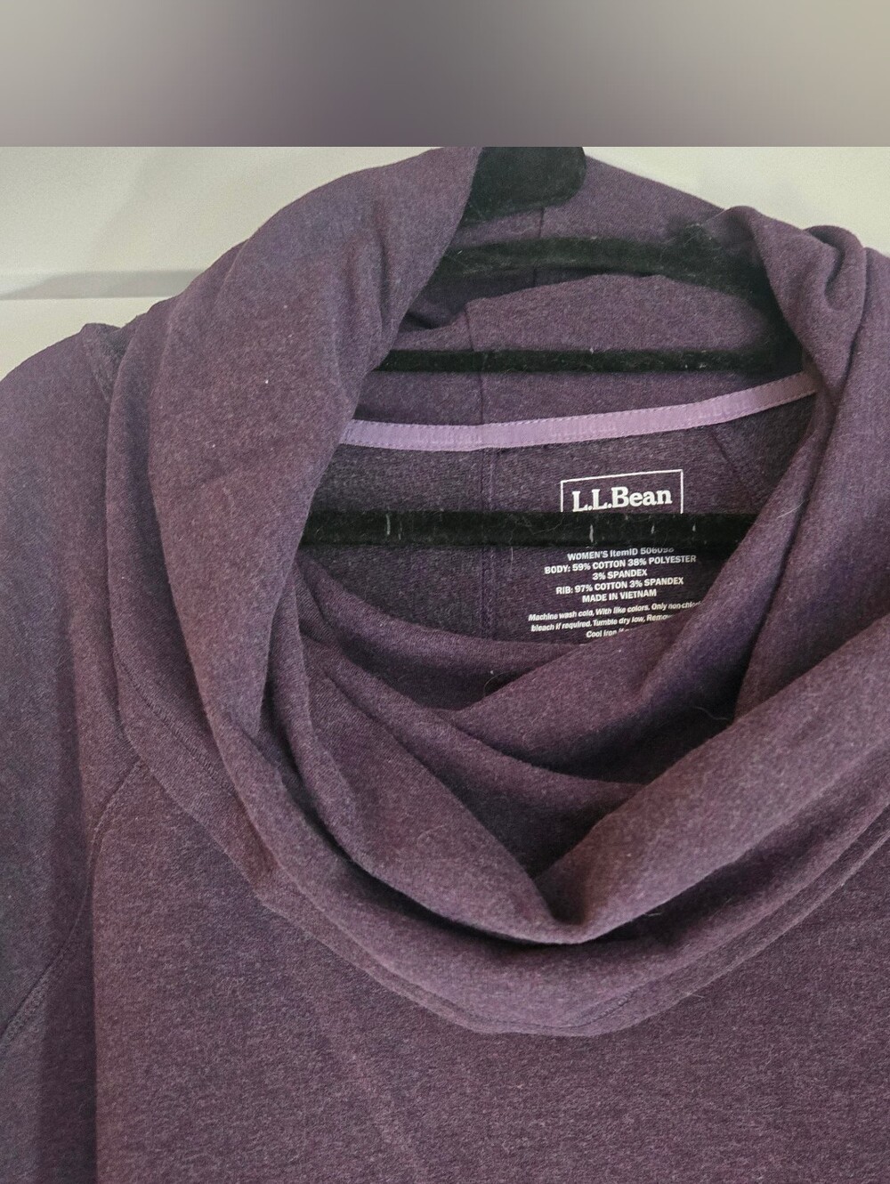 L.L. Bean Women's Plum Cowl Neck Sweatshirt